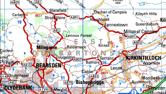Baldernock Scotland Map