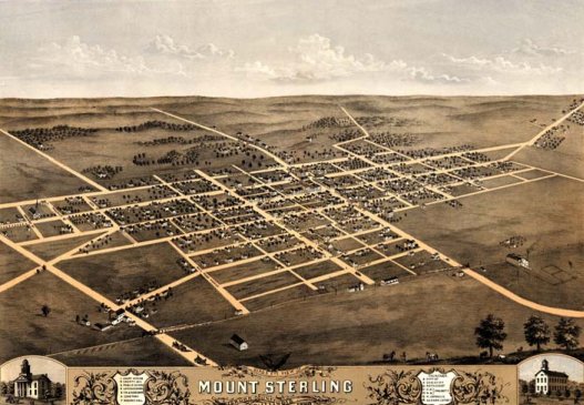 Mt Sterling Illinois Panoramic Map From 1869