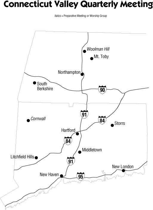 Connecticut Quaker Meetings Map