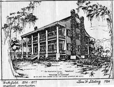 (Artist Drawing of how Stirling house looked before modification.)