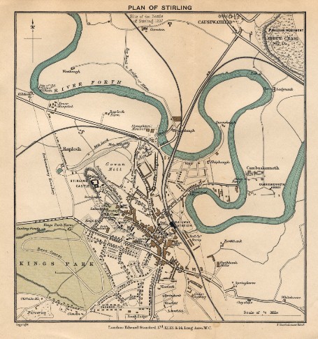 Murray's Map of Stirling, Scotland (1913)