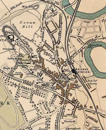 Murray's Map of Stirling, Scotland - Closeup